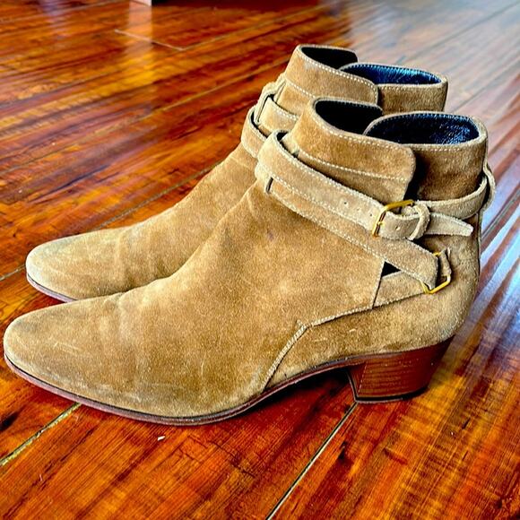 Saint Laurent Paris Blake Jodhpur brown suede ankle Boots - Picture 1 of 14